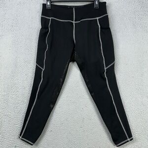 Dover Saddlery Women Riding Sport Pants Large Black Horse Riding Stretch Pull On